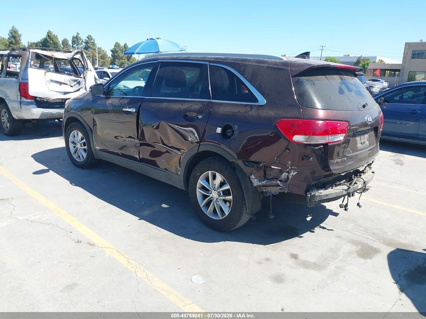 Vin: 5xypgda31gg056091, lot: 46267790, kia sorento 2.4l lx 20163