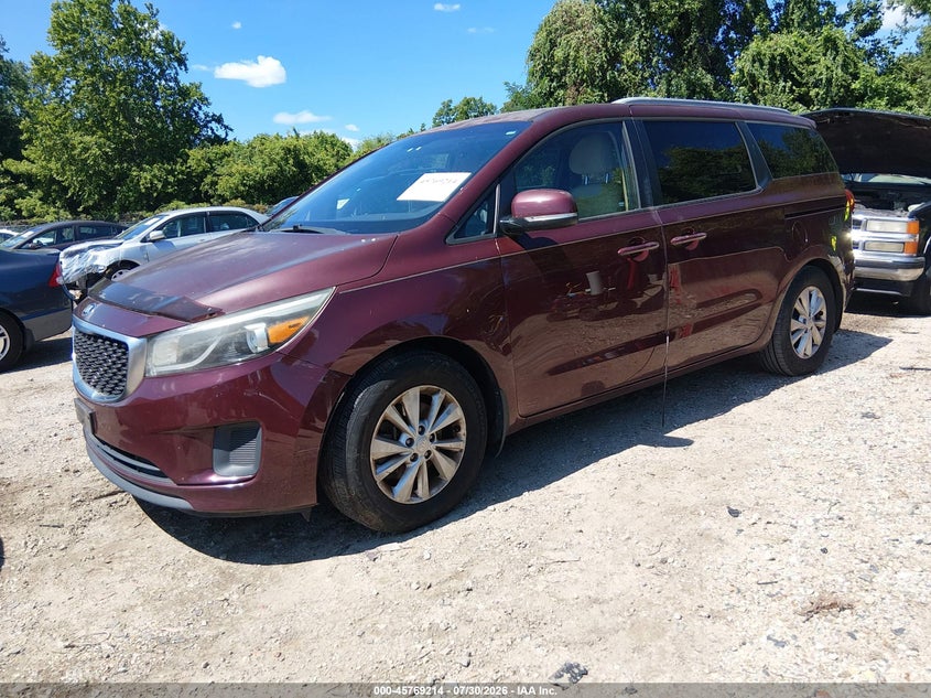 Vin: kndmb5c17f6020393, lot: 46267963, kia sedona lx 20152