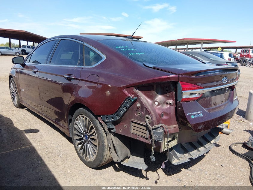 Vin: 3fa6p0su6hr147253, lot: 46268015, ford fusion energi titanium 20173