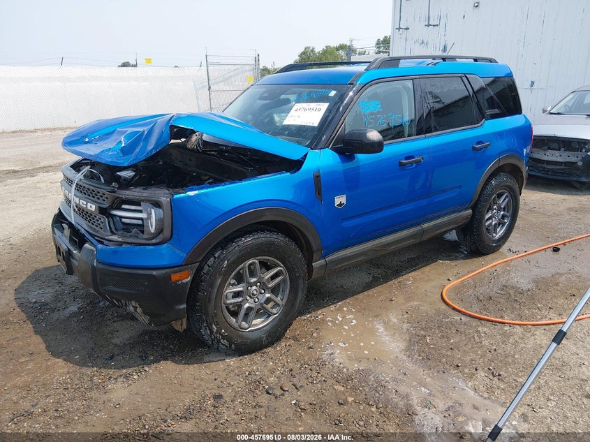 Vin: 3fmcr9bnxsrf13173, lot: 46268259, ford bronco sport big bend 20252