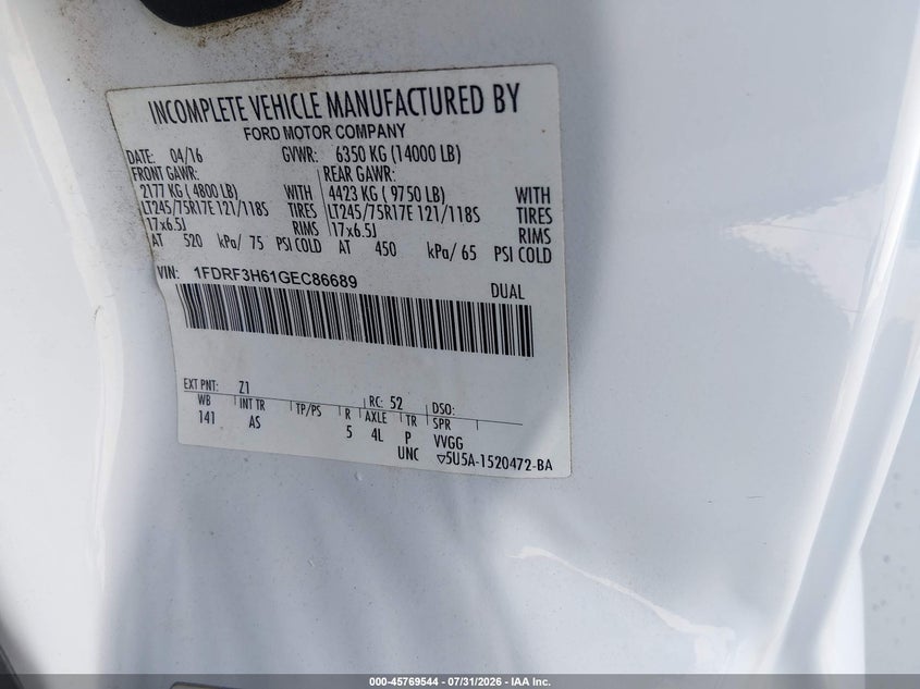 2016 FORD F350 TRUCK N/A