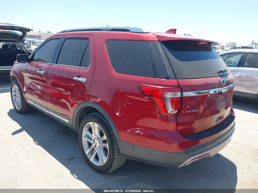Vin: 1fm5k7f88gga85737, lot: 46268527, ford explorer limited 20163