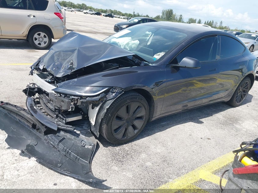 2025 Tesla Model 3, Front End, IAAI, VIN 5YJ3E1EA9SF997574 — photo 2