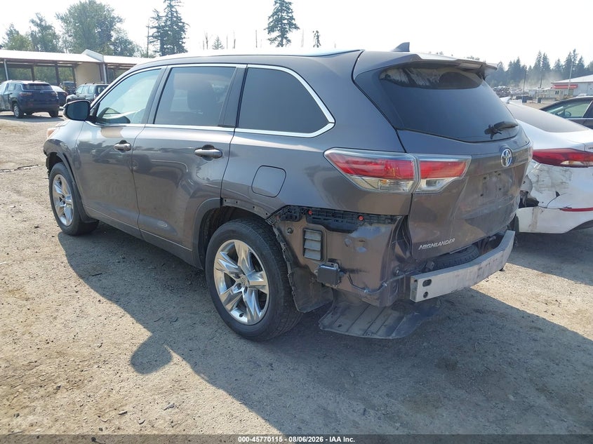 Vin: 5tddkrfh9fs148618, lot: 46268864, toyota highlander limited platinum v6 20153