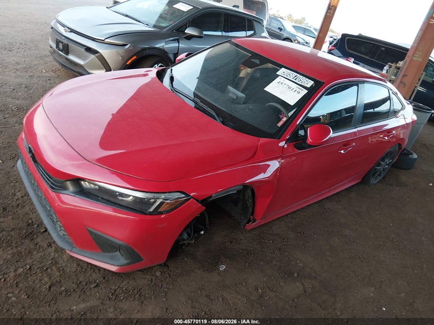 Vin: 2hgfe2f2xnh548012, lot: 46268868, honda civic lx 20222