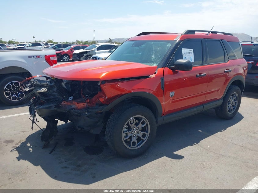 Vin: 3fmcr9b69nre06984, lot: 46268945, ford bronco sport big bend 20222