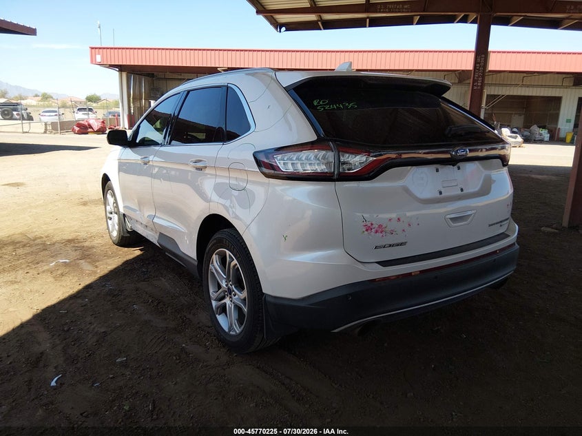 Vin: 2fmpk3k94hbc37036, lot: 46268974, ford edge titanium 20173