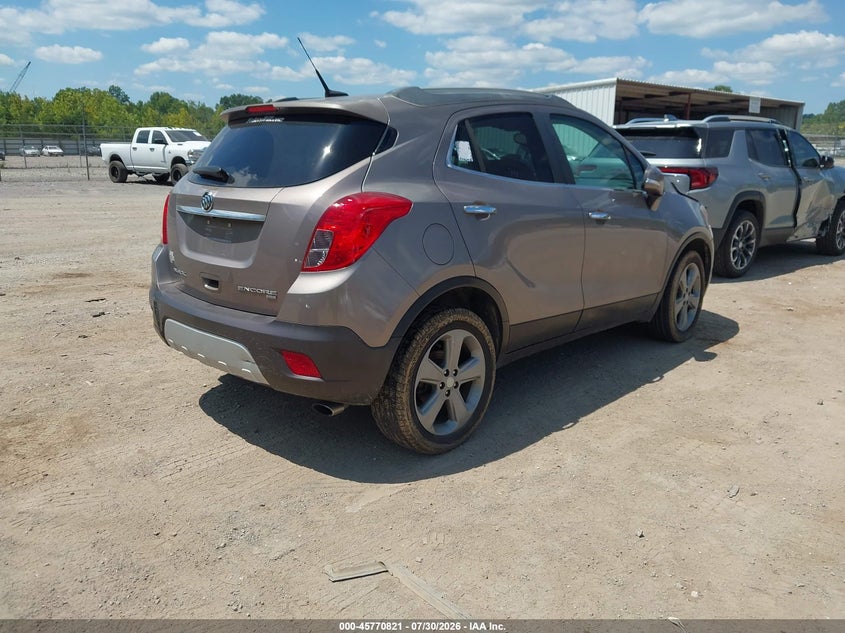Vin: kl4cjgsbxeb549793, lot: 46269601, buick encore leather 20144