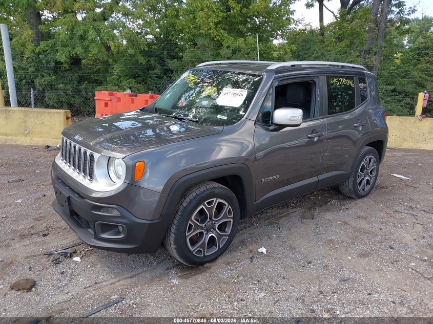 Vin: zaccjadb1hpe55523, lot: 46269626, jeep renegade limited 20172
