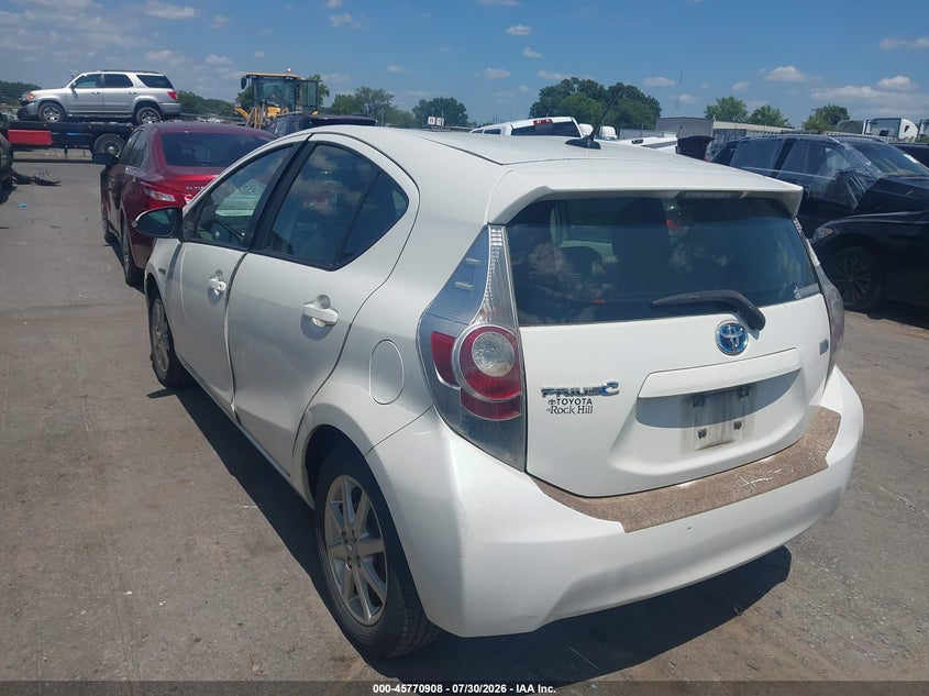 Vin: jtdkdtb32d1539502, lot: 46269688, toyota prius c three 20133