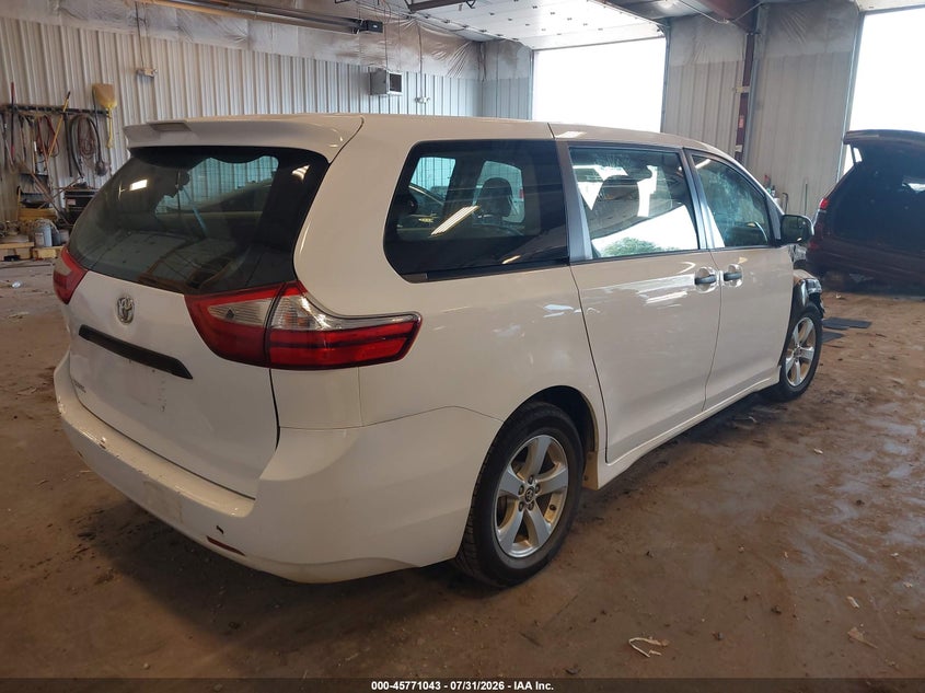 Vin: 5tdzz3dc4js928038, lot: 46269823, toyota sienna l 7 passenger 20184