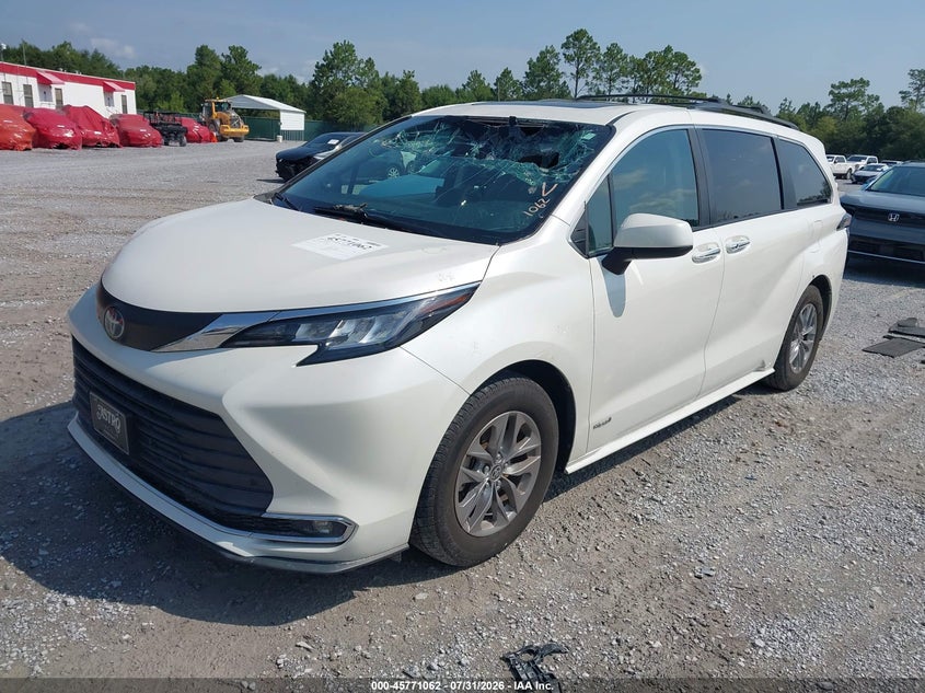 Vin: 5tdjskfc3ms012173, lot: 46269842, toyota sienna xle 20212
