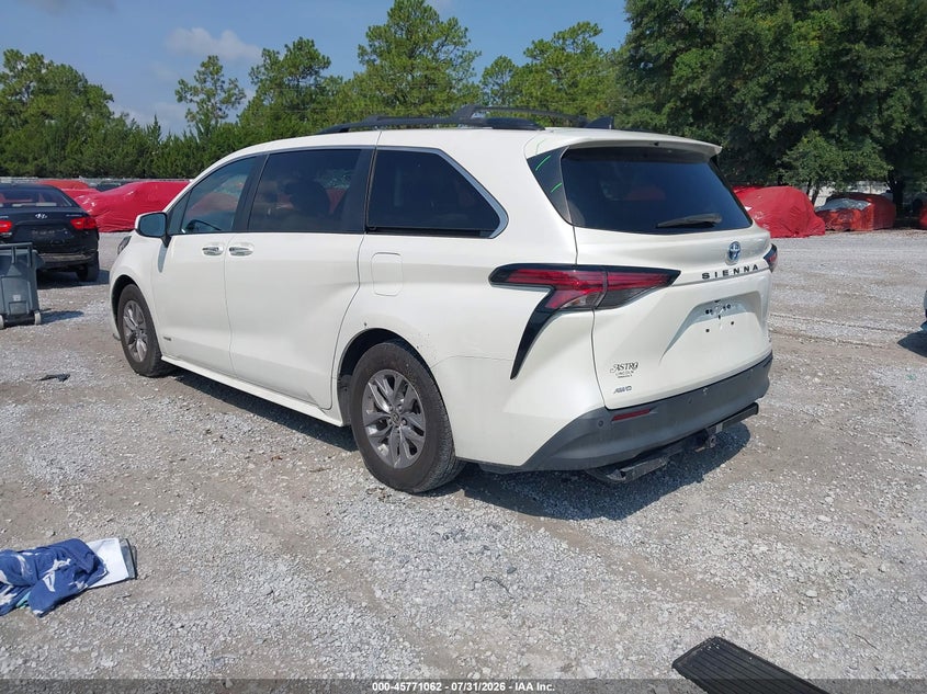 Vin: 5tdjskfc3ms012173, lot: 46269842, toyota sienna xle 20213