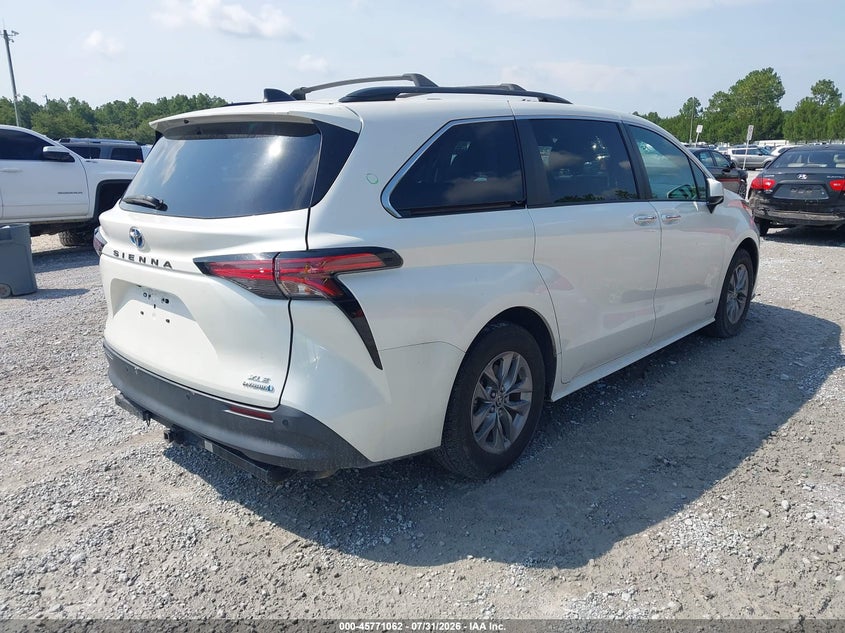 Vin: 5tdjskfc3ms012173, lot: 46269842, toyota sienna xle 20214