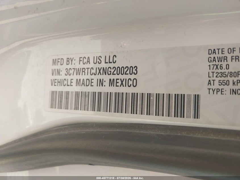 2022 RAM 3500 CHASSIS auction photo 8