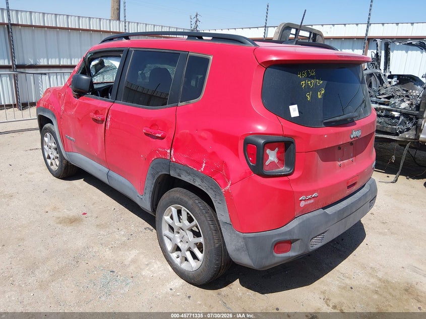 Vin: zacnjdb12npn61959, lot: 46270114, jeep renegade latitude 4x4 20223
