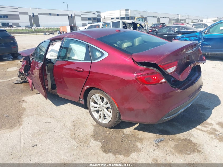 Vin: 1c3cccabxfn538825, lot: 46270178, chrysler 200 limited 20153