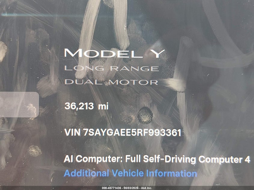 TESLA MODEL Y 2024 VIN 7SAYGAEE5RF993361