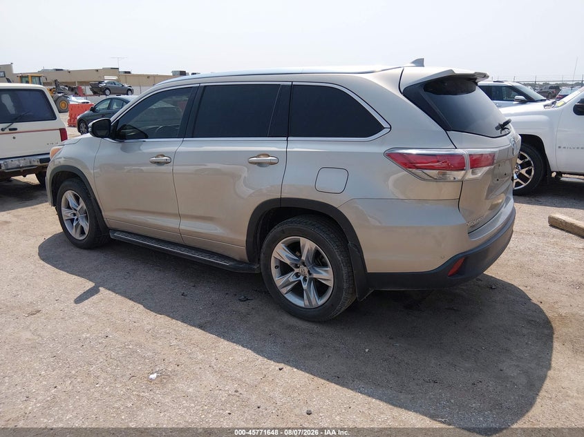 Vin: 5tdykrfh0fs062874, lot: 46270428, toyota highlander limited v6 20153