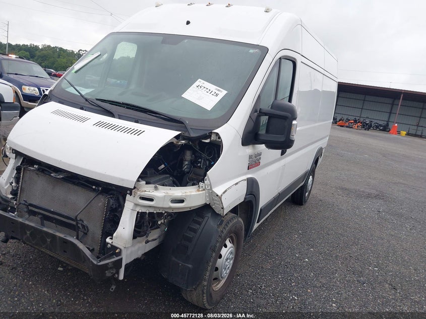 Vin: 3c6lrvcg7me567853, lot: 46270908, ram promaster 2500 high roof 136 wb 20212