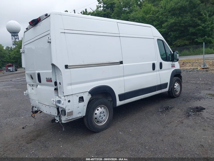 Vin: 3c6lrvcg7me567853, lot: 46270908, ram promaster 2500 high roof 136 wb 20214