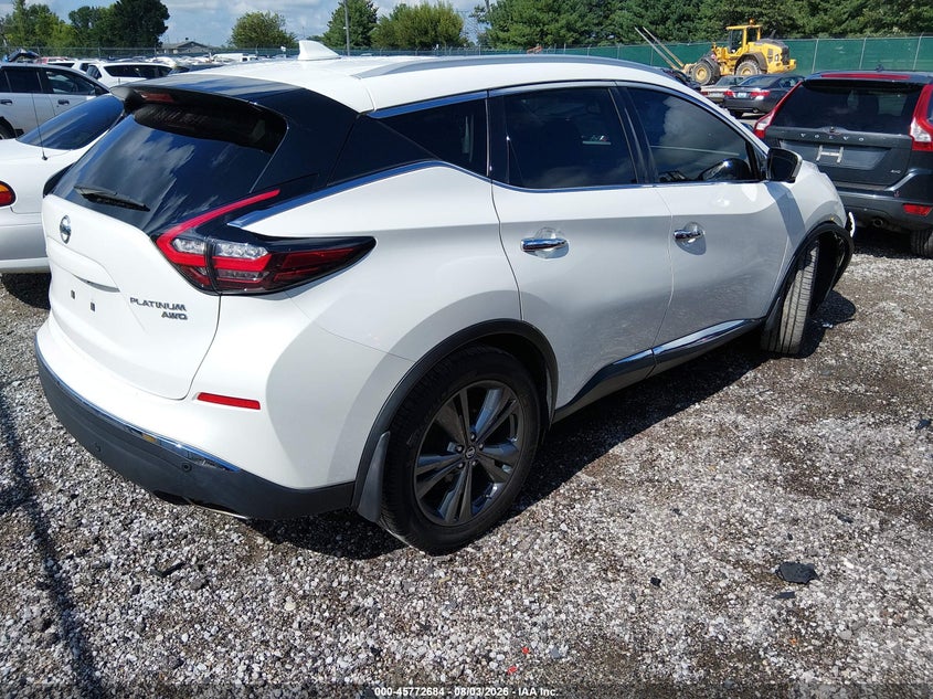 Vin: 5n1az2ms5kn104826, lot: 46271465, nissan murano platinum 20194