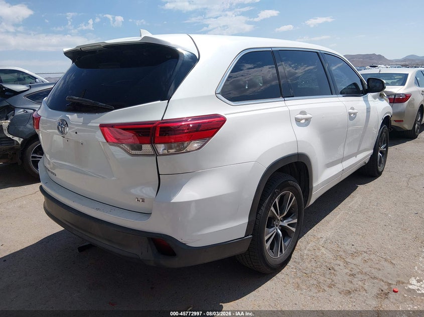 Vin: 5tdzzrfh3hs197351, lot: 46271777, toyota highlander le plus 20174