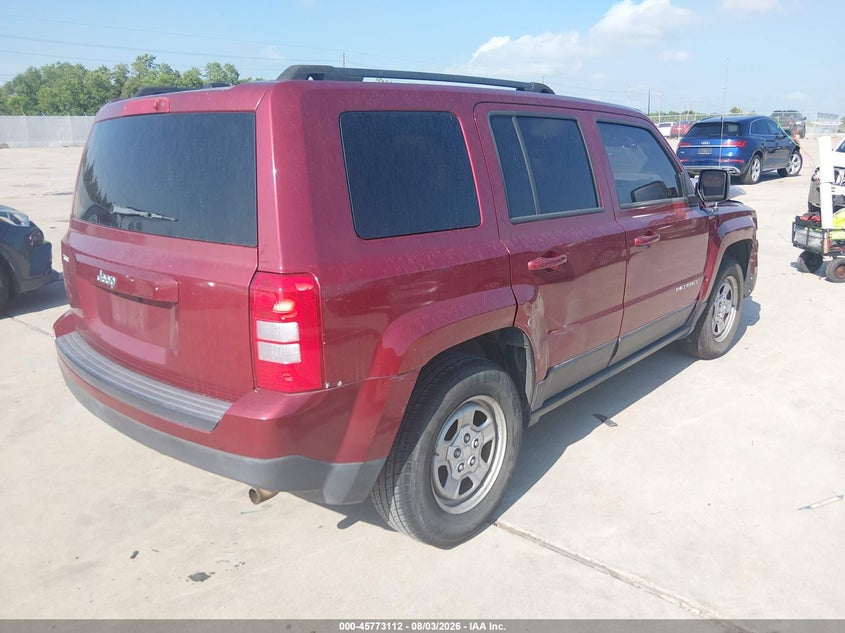 Vin: 1c4njpba9hd115606, lot: 46271892, jeep patriot sport 20174