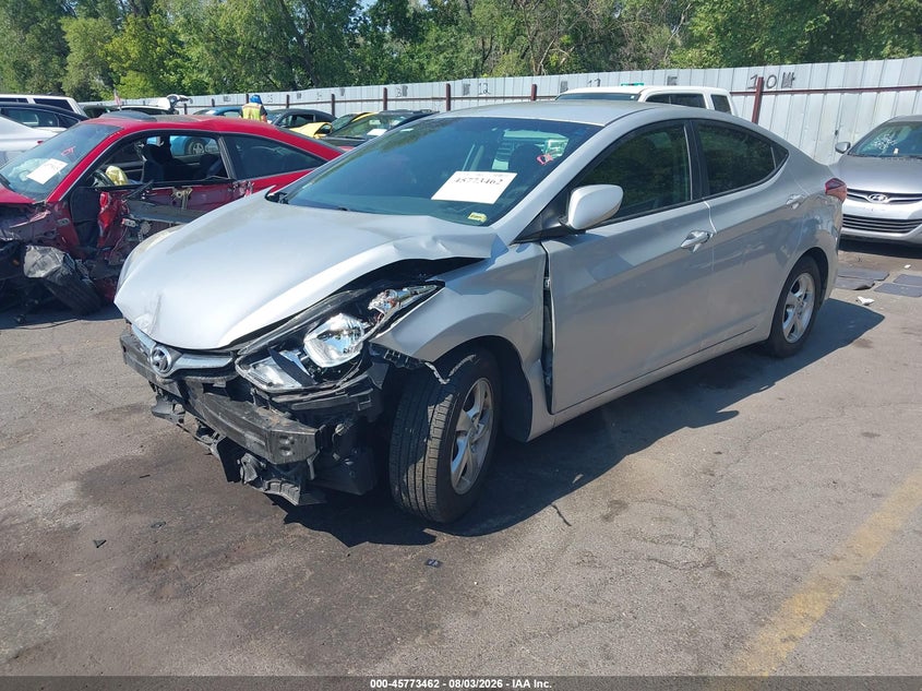 2015 Hyundai Elantra, Удар спереду, IAAI, VIN 5NPDH4AEXFH570160 — фото 2