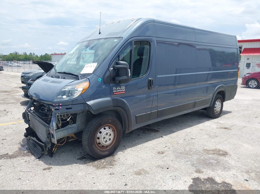 Vin: 3c6mrvjg5me586621, lot: 46272451, ram promaster 3500 cargo van high roof 159 wb ext 20212