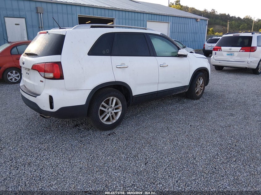 Vin: 5xykt4a64eg501615, lot: 46272535, kia sorento lx 20144