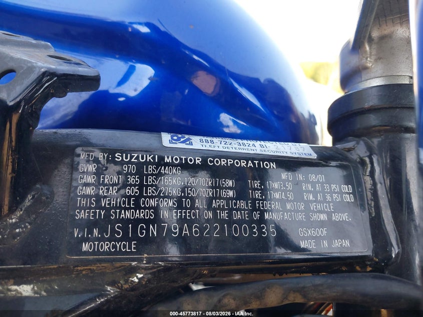 SUZUKI GSX600 2002