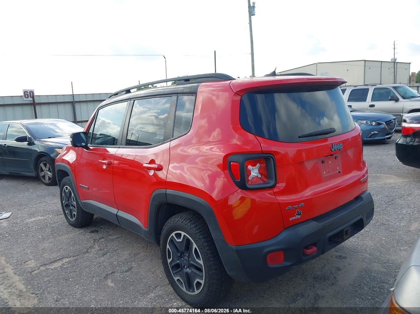 Vin: zaccjbct7gpd76713, lot: 46272943, jeep renegade trailhawk 20163