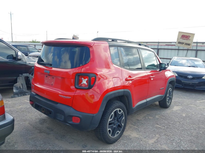 Vin: zaccjbct7gpd76713, lot: 46272943, jeep renegade trailhawk 20164