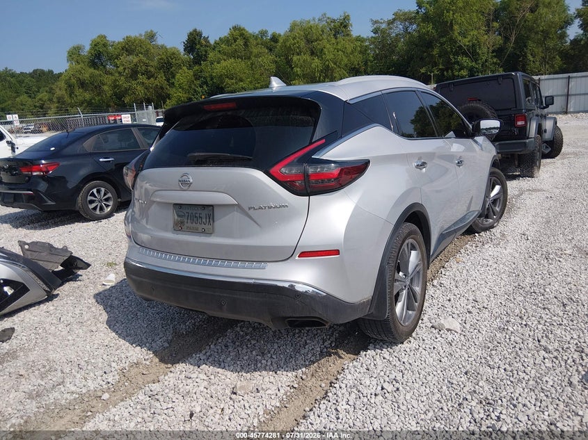 Vin: 5n1az2djxln158454, lot: 46273061, nissan murano platinum fwd 20204