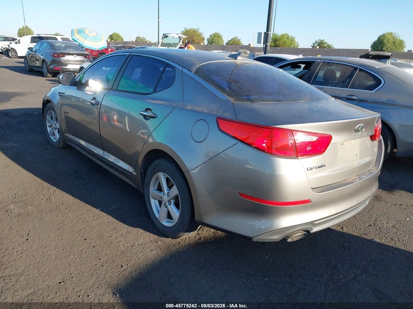 Vin: 5xxgm4a71eg325834, lot: 46274022, kia optima lx 20143