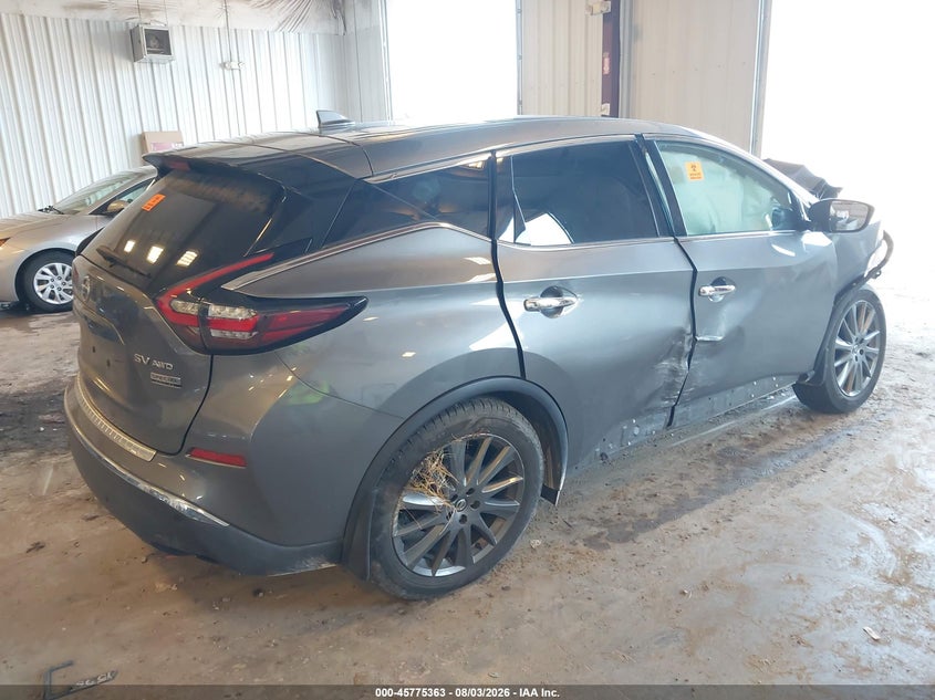 Vin: 5n1az2bsxmc127908, lot: 46274143, nissan murano sv intelligent awd 20214