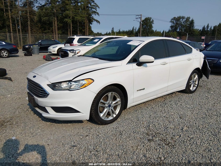 Vin: 3fa6p0lu4jr138300, lot: 46274536, ford fusion hybrid se 20182