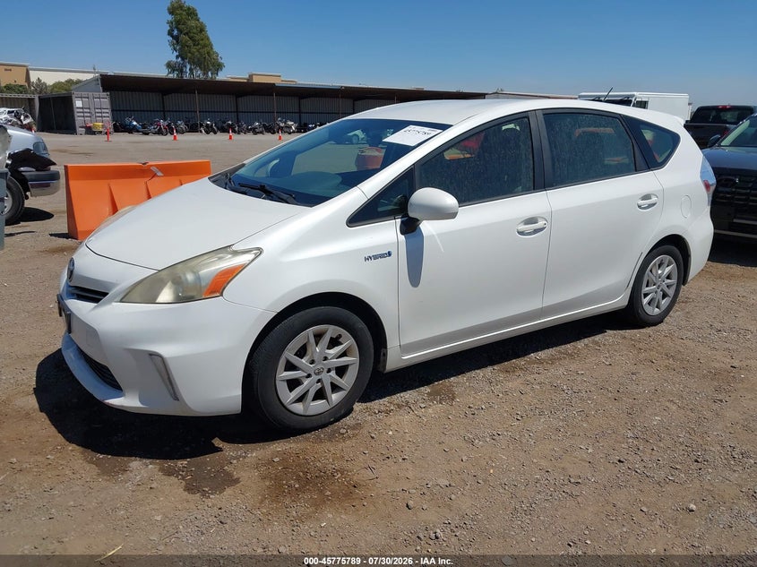 Vin: jtdzn3eu4d3206609, lot: 46274569, toyota prius v two 20132