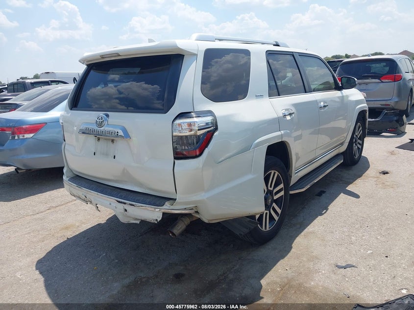 Vin: jtezu5jr7g5138939, lot: 46274742, toyota 4runner limited 20164