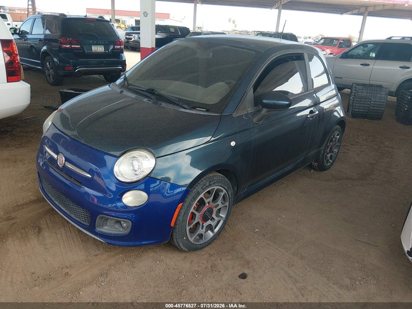 2013 Fiat 500, Front End, IAAI, VIN 3C3CFFBR2DT612997 — photo 2