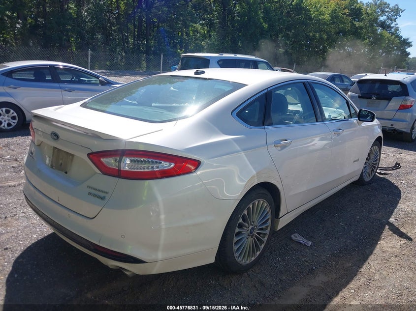 Vin: 3fa6p0ru6dr319264, lot: 46275611, ford fusion hybrid titanium 20134