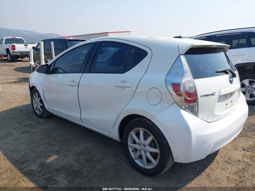 Vin: jtdkdtb37c1506204, lot: 46275911, toyota prius c four 20123
