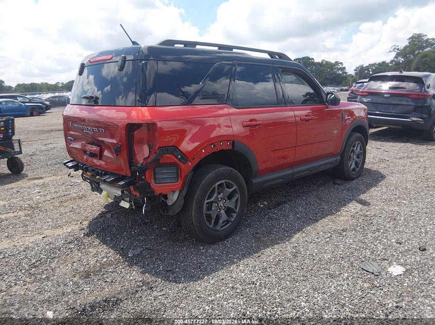 Vin: 3fmcr9d90nre35216, lot: 46276107, ford bronco sport badlands 20224