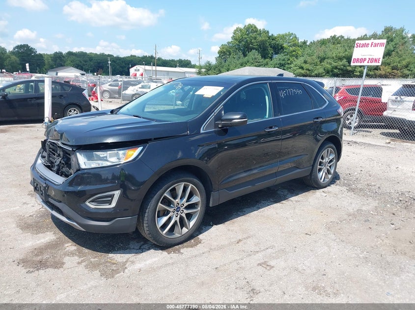 Vin: 2fmtk4k91fbb72390, lot: 46276170, ford edge titanium 20152