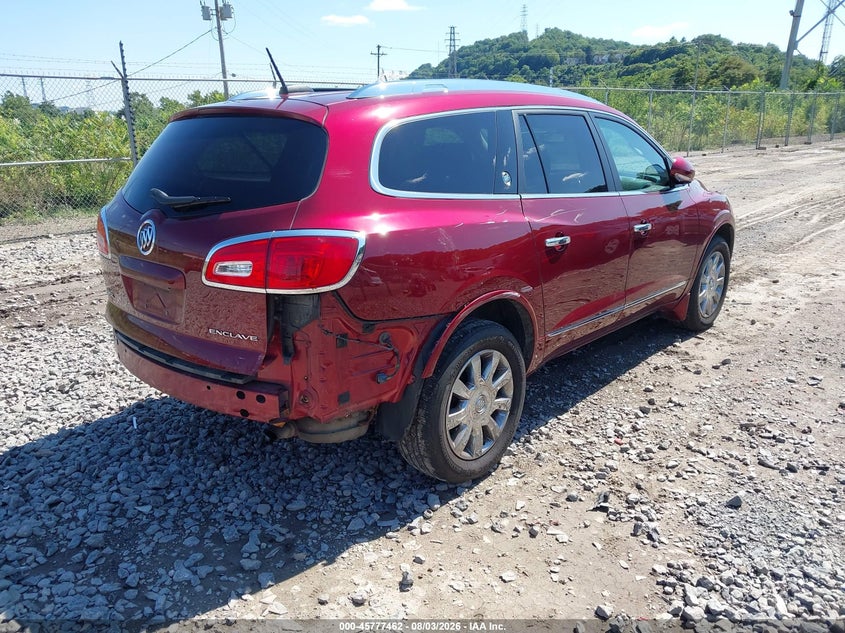 Vin: 5gakrbkd9g1276225, lot: 46276242, buick enclave leather 20164