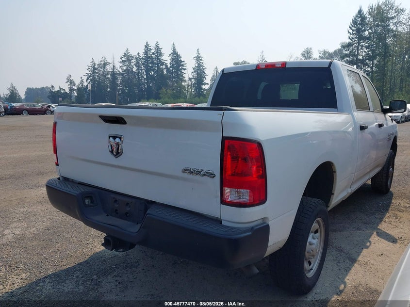 Vin: 3c6tr5ct2jg278506, lot: 46276250, ram 2500 tradesman  4x4 6'4 box 20184