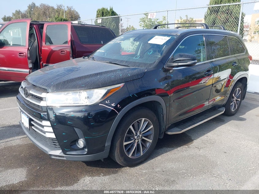Vin: 5tdjzrfh1js845370, lot: 46276419, toyota highlander xle 20182