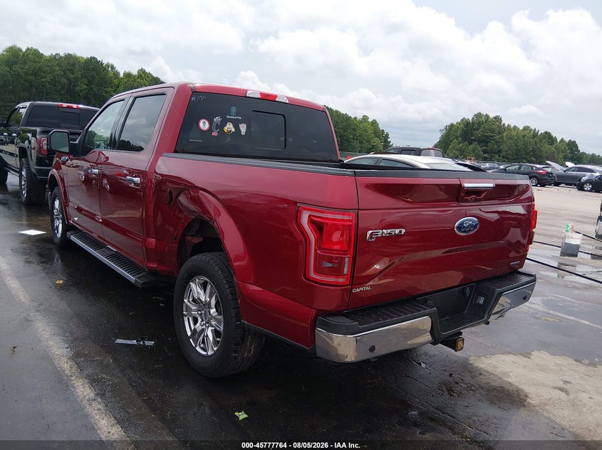 Vin: 1ftew1cf8gfa35225, lot: 46276545, ford f-150 lariat 20163