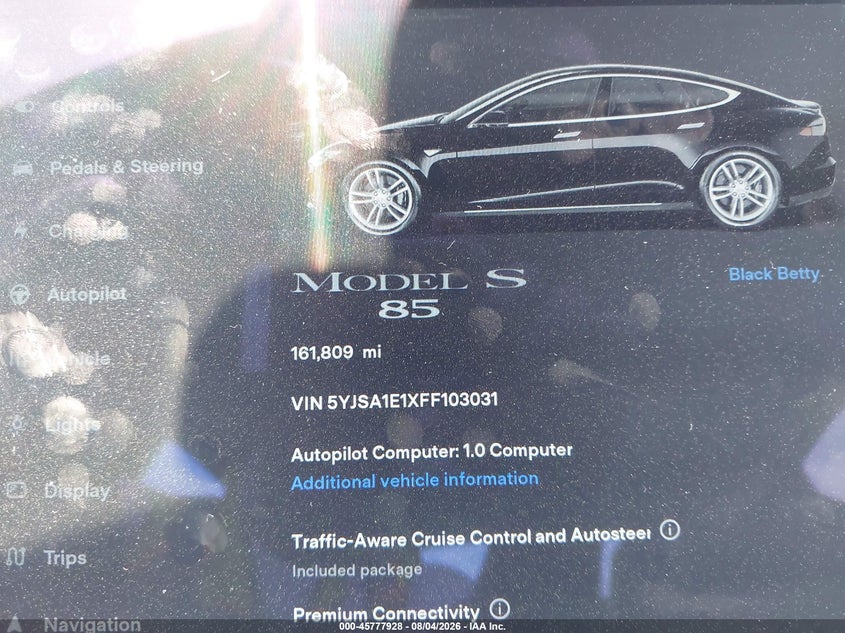 2015 TESLA MODEL S auction photo 7